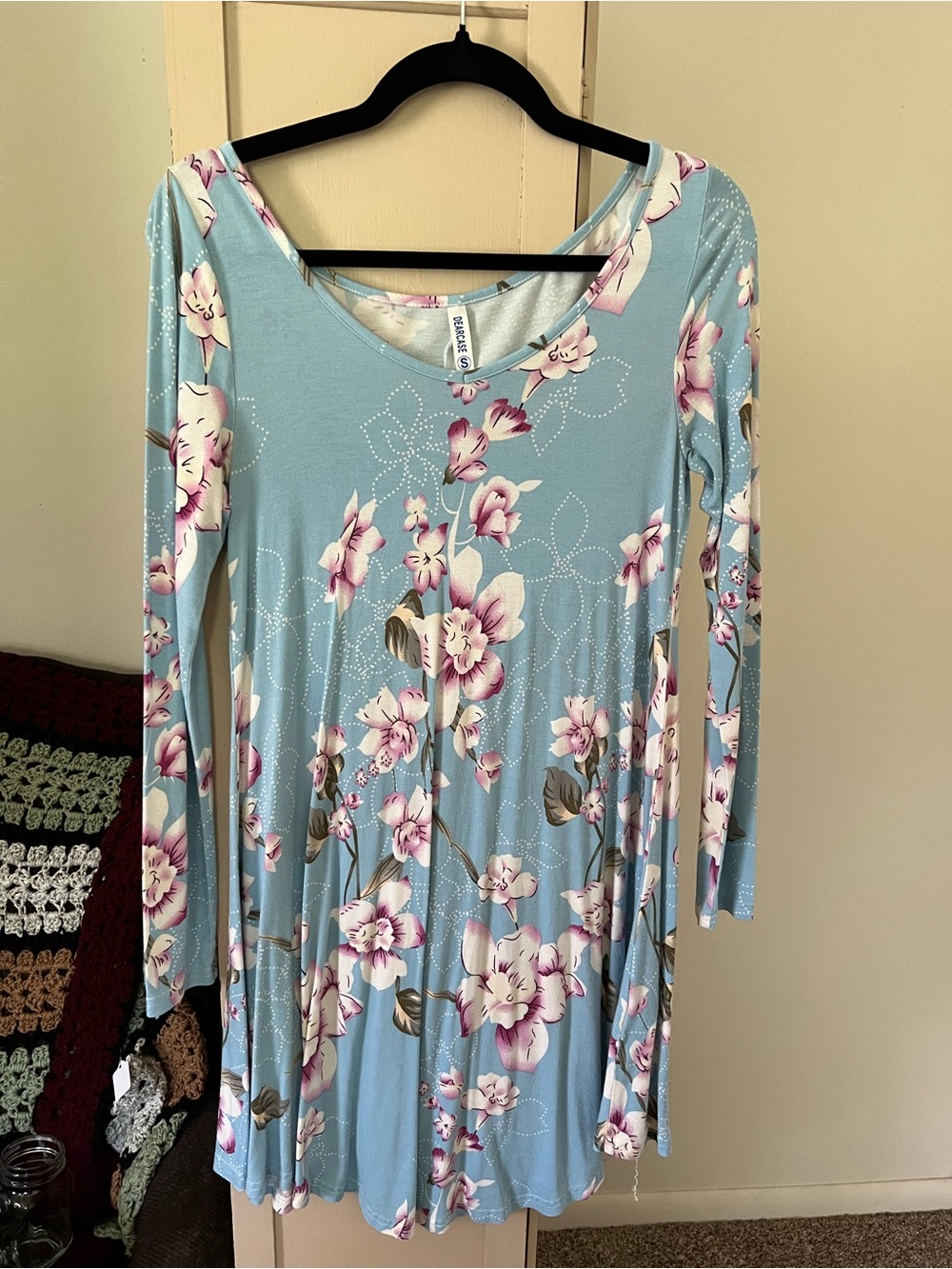 Long Sleeve Floral T-Shirt Dress